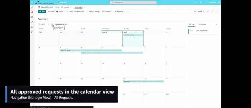 SharePoint Leave Request