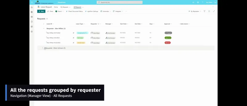 SharePoint Leave Request